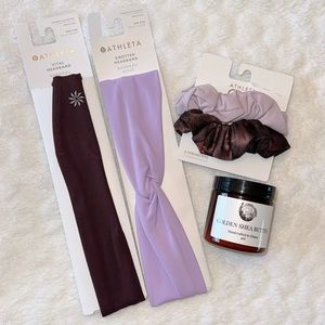 Athleta Headbands, Scrunchie, and Shea Butter
